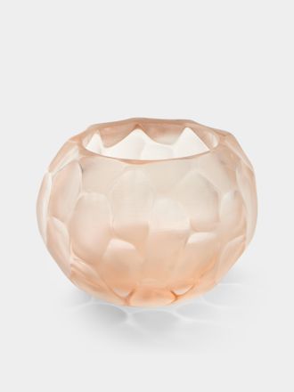 Micheluzzi Glass Bocia Rose Bamboo Hand-Blown Murano Glass Vase (6in/15cm)