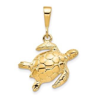 Diamond2Deal 10k Yellow Gold Turtle Pendant