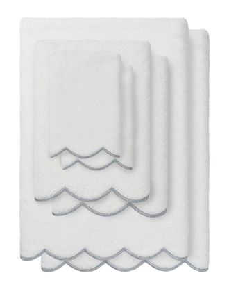 Linum Home Textiles 100% Turkish Cotton Adornia Scallop 6Pc Towel Set