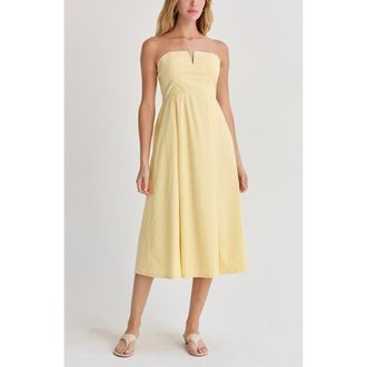 Crescent V-wire Modal Blend Midi Dress in Yellow at Nordstrom, Size X-Small
