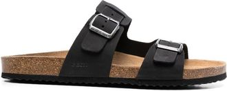 Geox buckle-strap sandals - men - Leather/Leather/Rubber - 45 - Black