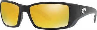 Costa Mens Blackfin Polarized Sunglasses In Matte Black Frame, Sunrise Silver Mirror Lenses