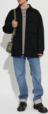 Bottega Veneta Wool Shirt, Mens, Black