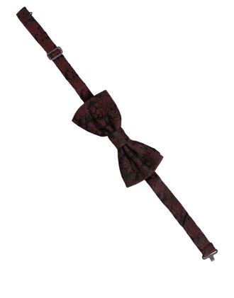 Dolce & Gabbana Silk Floral Bow Tie - Maroon
