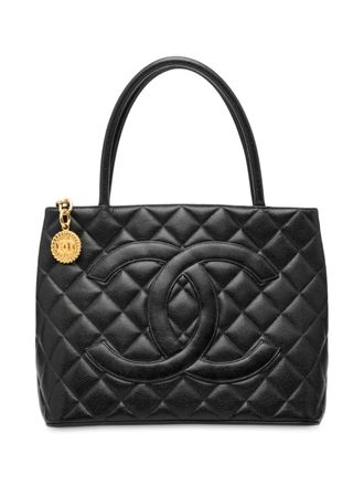 Chanel 1997-1999 Caviar Medallion tote bag - Zwart