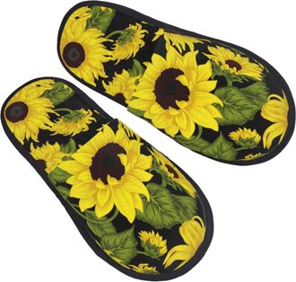 Generic Furry Slippers Sunflowers In Vintage Home Slippers Unisex Soft Slides For Winter Women Bedroom L
