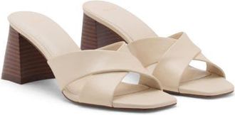 Mango Block Heel Sandal in Ecru at Nordstrom, Size 7.5Us