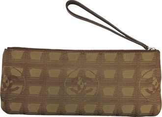 Chanel Khaki Nylon Clutch Bag Pouch (Pre-Owned)