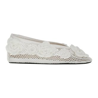 Ganni Jenny Mesh Ballerinas - Dames - Schoenen - Wit - Maat: 37 EU
