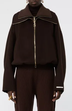 Sportmax Emiro Virgin Wool Short Coat in Chocolate at Nordstrom, Size 10
