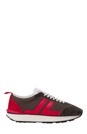 Lanvin Bumpr Sneakers In Mesh And Brushed Suede in Marron/rouge at Nordstrom, Size 41