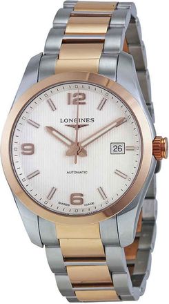 Longines Conquest Classic Automatic Silver Dial 18k Rose Gold Mens Watch L2.785.5.76.7