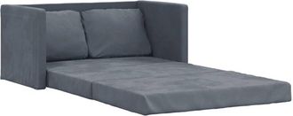 vidaXL Sofá cama de suelo 2 en 1 terciopelo gris oscuro 122x204x55 cm vidaXL