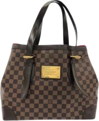 Louis Vuitton Pre-owned Tote Bags, female, Brown, Size: ONE SIZE Pre-owned Damier Hampstead Bag