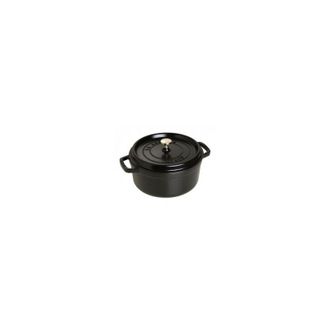 Staub Casseruola in ghisa smaltata con coperchio, Tutti i bruciatori incl. induzione, 4 persone, Rotonda, 24 cm, 3,80 l, 5 kg, Nero opaco - Staub