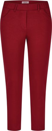 KjBrand Jerseyhose KJBRAND Jenny, Damen, Gr. 42, N-Gr, rot (bordeaux), Web, Obermaterial: 50% Polyester, 45% Viskose, 5% Elasthan, figurbetont kn&ouml;chellang, Ho