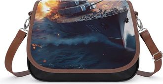 Generic Military Jet Airplane Warship Womens Crossbody Bag Fashion Shoulder Handbags Message Tote Bag with Adjustable Strap