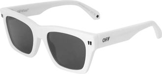 Off-white Valdez-zonnebril met vierkant montuur voor dames (Wit/donkergrijs)