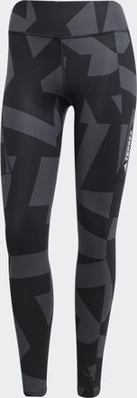 adidas Terrex - Leggings stampati multicolore carbonio/neri-Nero