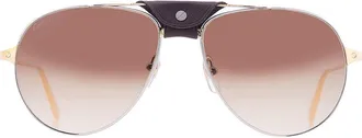 Cartier Santos de Cartier Brown Pilot Mens Sunglasses CT0038S 004 59