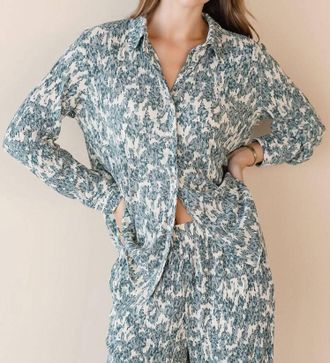 Gentle Fawn Sheila Button Down In Green/white