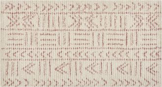 Beliani Beliani - Alfombra De Algod&oacute;n Beige Rosa 80 X 150 Cm Hecho A Mano Patr&oacute;n Geom&eacute;trico Edirne