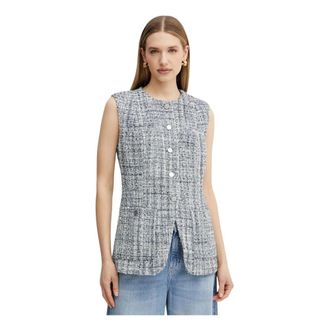 Guess Sadie Vest - Dames - Jassen - Grijs - Maat: XS Tweed