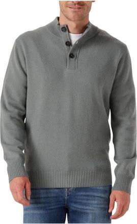Stefano Lauran Truien & Vesten, Heren, Groen, 2Xl, Wol, Groene Half Zip Trui voor Mannen