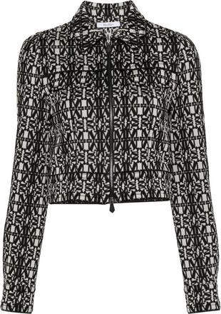 Max Mara White Geometric Pattern Jacket