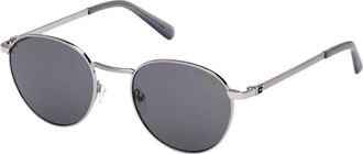 Guess Ronde Zonnebril - Heren - Zonnebrillen - Grijs - 51 MM - Accessoires