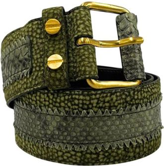 Borbonese Green Genuine Leather Women Womens Belt