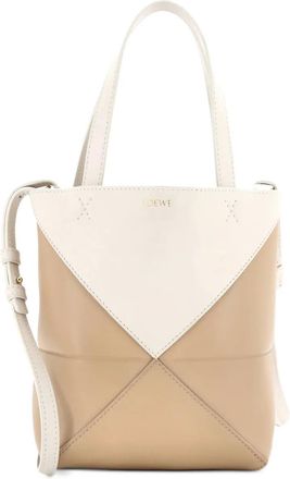 Loewe Puzzle Fold Leather Mini tote bag - Beige
