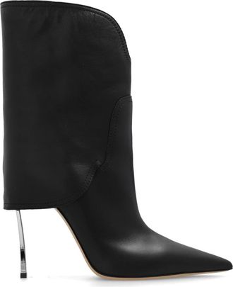 Casadei Blade leren enkellaarsjes met hak - Dames - Laarzen met Hak - Zwart - 35 1/2 EU - Leer - Schoenen