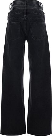 A Gold E Double-Waist Denim Jeans - Black