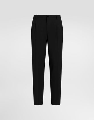 Dolce & Gabbana Virgin Wool Trousers - Man Pants And Shorts Black 54