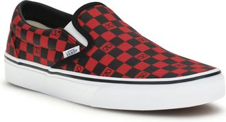 Valentino Garavani Mens Sneakers Orchid Slip-On Pure Red-Black Red-Black-White Upper: Cotton Trainers Red/black/white
