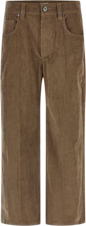 Brunello Cucinelli Corduroy Pantaloni Beige-Donna