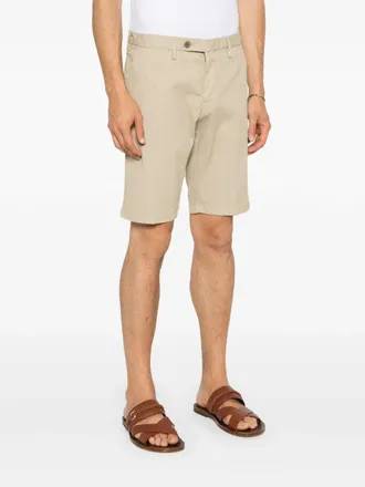 Myths Checked Cotton Blend Bermuda Shorts - Beige