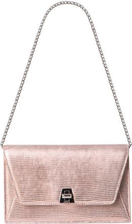 Akris Anouk Lizard Embossed Wallet on a Chain in Pale Rose Metallic at Nordstrom