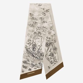Ferragamo Silk Bandeau With Voyage Print