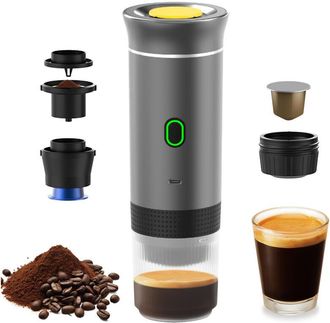 OEM Cafetiere - 3 En 1 Capsules Et Caf&eacute; Moulu - 15 Bar - Rechargeable Usb - R&eacute;servoir 60 Ml - Tasse 120 Ml - 72 W - 83 5 X 245 5 Mm - 680 G