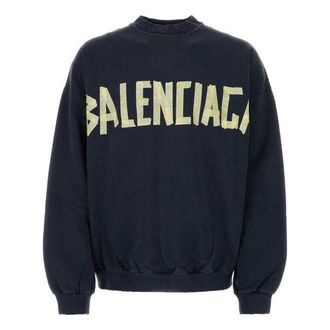Balenciaga Tape Type Crewneck Sweatshirt Blue 744701TOVB14140