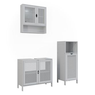 Vicco Conjunto De Muebles De Ba&ntilde;o De 3 Piezas Liora, Blanco, 3 Partes, Vicco