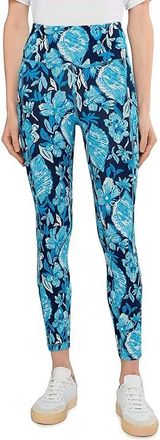 Lilly Pulitzer Weekender High-Rise Midi Womens Clothing Low Tide Navy Crossgrain Seashell Splendor : XXS 24, Nylon/Spandex