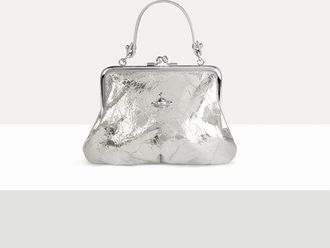 Vivienne Westwood Granny Frame Purse Metallic Crinkle Warm-silver One Size Women