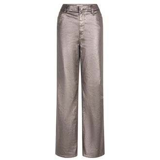 Dante6 Metallic Denim Wijde Pijp Broek - Dames - Jeans - Grijs - Maat: XS Denim