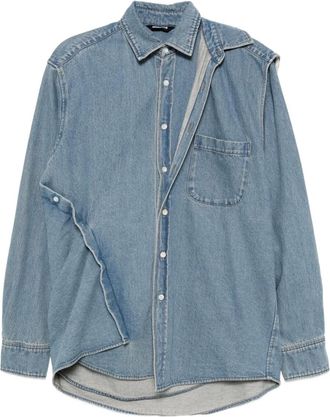 Moohong Camicia denim a strati - Blu