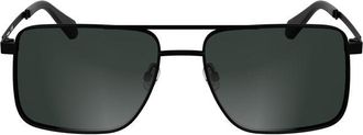 Calvin Klein Mens Square Sunglasses Classic Style - Black Metal - One Size