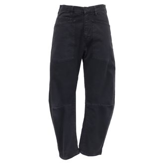 Nili Lotan Nili Lotan Shon Barrel-Leg Jeans in Black Cotton