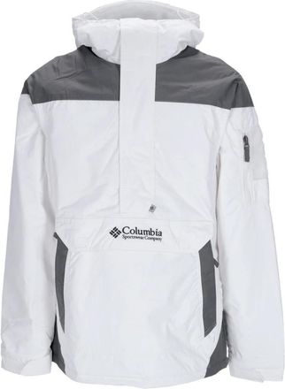 Columbia Witte Anorak Pullover Jas met Hoge Hals - Heren - Winterjassen - Wit - S - Polyester - Jassen